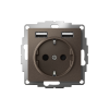 ATLASDESIGN РОЗЕТКА 16А c 2 USB A+A, 5В/2,4А, 2х5В/1,2А, механизм, МОККО