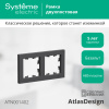 ATLASDESIGN 2-постовая РАМКА, универсальная, БАЗАЛЬТ