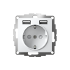 ATLASDESIGN РОЗЕТКА 16А c 2 USB A+A, 5В/2,4А, 2х5В/1,2А, механизм, ЛОТОС