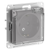 ATLASDESIGN AQUA РОЗЕТКА с заземлением со шторками, с прозрач. крышкой 16А, IP44, механизм, АЛЮМИНИЙ