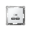 ATLASDESIGN USB РОЗЕТКА A+A, 5В/2,1А, 2х5В/1,05А, механизм, БЕЛЫЙ