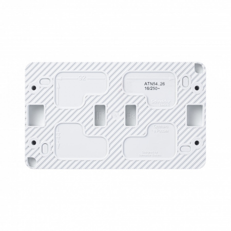 ATLASDESIGN PROFI IP54 О/У РОЗЕТКА двойная с заземлением со шторками, 16А, БЕЛЫЙ