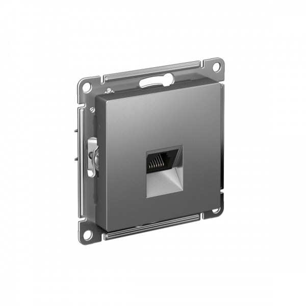 ATLASDESIGN РОЗЕТКА компьютерная RJ45 кат. 5e, механизм, СТАЛЬ