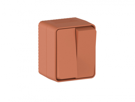 ATLASDESIGN PROFI IP54 О/У 2-клавишный ВЫКЛЮЧАТЕЛЬ, сх.5, 10АХ, ТЕРРАКОТОВЫЙ