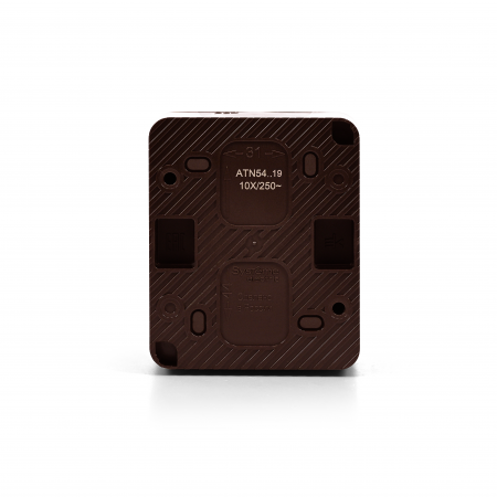 ATLASDESIGN PROFI IP54 О/У 2-клавишный ВЫКЛЮЧАТЕЛЬ ДЛЯ ЖАЛЮЗИ, сх.4, 10А, КОРИЧНЕВЫЙ
