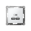 ATLASDESIGN USB РОЗЕТКА A+A, 5В/2,1А, 2х5В/1,05А, механизм, ЛОТОС