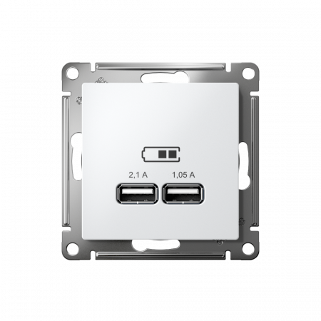 ATLASDESIGN USB РОЗЕТКА A+A, 5В/2,1А, 2х5В/1,05А, механизм, ЛОТОС