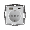 ATLASDESIGN РОЗЕТКА 16А с 2 USB A+C, 5В/2,4А/3,0А, 2х5В/1,5А, механизм, БЕЛЫЙ