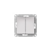 ATLASDESIGN AQUA 2-клавишный ВЫКЛЮЧАТЕЛЬ, IP44, сх.5, 10АХ, мех., быстрозажим. клем., АЛЮМИНИЙ