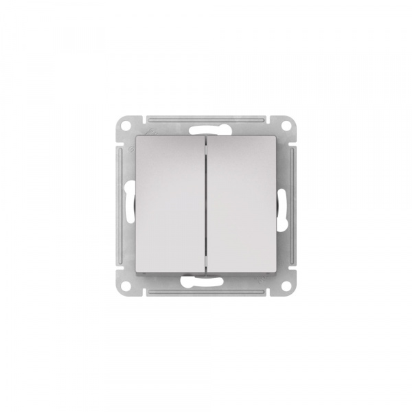 ATLASDESIGN AQUA 2-клавишный ВЫКЛЮЧАТЕЛЬ, IP44, сх.5, 10АХ, мех., быстрозажим. клем., АЛЮМИНИЙ
