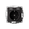 ATLASDESIGN РОЗЕТКА 16А c 2 USB A+A, 5В/2,4А, 2х5В/1,2А, механизм, КАРБОН