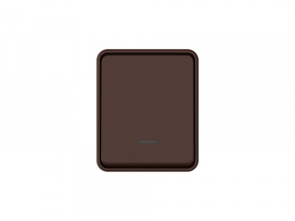 ATLASDESIGN PROFI IP54 О/У 1-клавишный ВЫКЛЮЧАТЕЛЬ с подсветкой, сх.1а, 10АХ, КОРИЧНЕВЫЙ