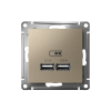ATLASDESIGN USB РОЗЕТКА A+A, 5В/2,1А, 2х5В/1,05А, механизм, ШАМПАНЬ