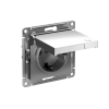 ATLASDESIGN РОЗЕТКА с заземлением со шторками с крышкой,16А,IP20, мех.,быстрозажим. клем., СТАЛЬ