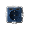 ATLASDESIGN РОЗЕТКА 16А c 2 USB A+A, 5В/2,4А, 2х5В/1,2А, механизм, АКВАМАРИН
