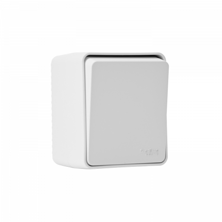 ATLASDESIGN PROFI IP54 О/У 1-клавишный ВЫКЛЮЧАТЕЛЬ КНОПОЧНЫЙ, сх.1, 10А, БЕЛЫЙ