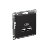ATLASDESIGN USB РОЗЕТКА A+A, 5В/2,1А, 2х5В/1,05А, механизм, КАРБОН