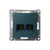 ATLASDESIGN РОЗЕТКА двойная компьютерная RJ45+RJ45 кат. 5e, механизм, ИЗУМРУД
