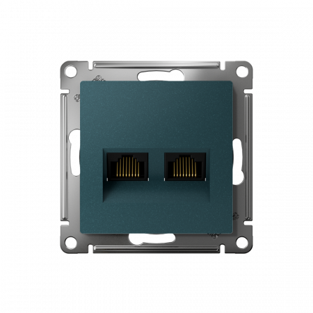 ATLASDESIGN РОЗЕТКА двойная компьютерная RJ45+RJ45 кат. 5e, механизм, ИЗУМРУД
