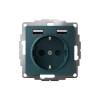 ATLASDESIGN РОЗЕТКА 16А c 2 USB A+A, 5В/2,4А, 2х5В/1,2А, механизм, ИЗУМРУД