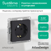 ATLASDESIGN РОЗЕТКА с заземлением со шторками, 16А, механизм, КАРБОН