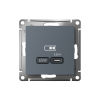 ATLASDESIGN USB РОЗЕТКА тип-С 65Вт высокоскор.заряд. QC, PD, механизм, ГРИФЕЛЬ