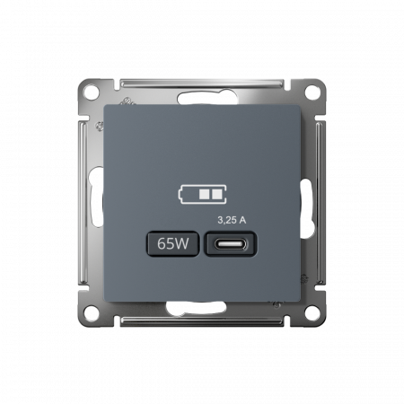 ATLASDESIGN USB РОЗЕТКА тип-С 65Вт высокоскор.заряд. QC, PD, механизм, ГРИФЕЛЬ