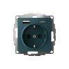 ATLASDESIGN РОЗЕТКА 16А c 2 USB A+C, 5В/2,4А/3,0А, 2х5В/1,5А, механизм, ИЗУМРУД