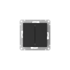ATLASDESIGN AQUA 2-клавишный ВЫКЛЮЧАТЕЛЬ, IP44, сх.5, 10АХ, мех., быстрозажим. клем., КАРБОН