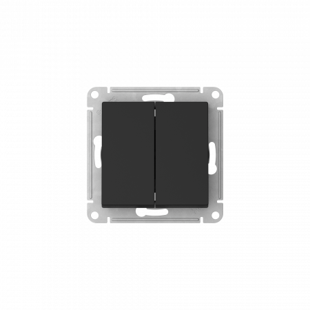 ATLASDESIGN AQUA 2-клавишный ВЫКЛЮЧАТЕЛЬ, IP44, сх.5, 10АХ, мех., быстрозажим. клем., КАРБОН