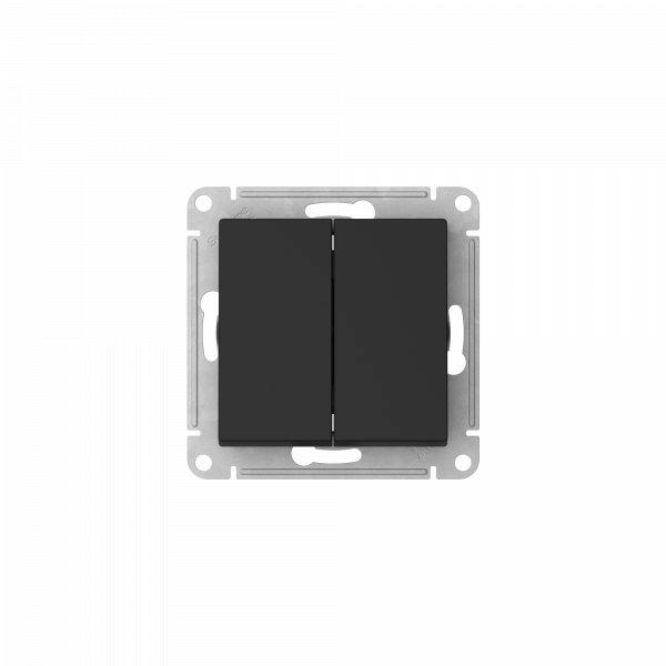 ATLASDESIGN AQUA 2-клавишный ВЫКЛЮЧАТЕЛЬ, IP44, сх.5, 10АХ, мех., быстрозажим. клем., КАРБОН