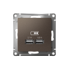 ATLASDESIGN USB РОЗЕТКА A+A, 5В/2,1А, 2х5В/1,05А, механизм, МОККО