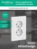 ATLASDESIGN РОЗЕТКА двойная без заземления, 16А, в сборе, БЕЛЫЙ