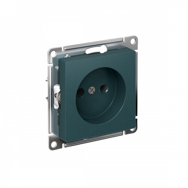 ATLASDESIGN РОЗЕТКА без заземления без шторок, 16А, мех., быстрозажим. клем., ИЗУМРУД